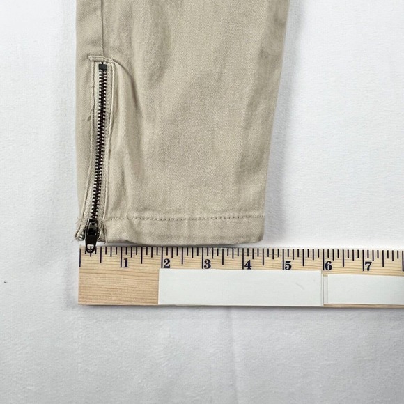 Bongo Jeans Womens Ankle Biters Juniors 7 Tan Khaki Slim Zip Ankles Stretch - Picture 8 of 8